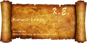 Kurucz Ervin névjegykártya